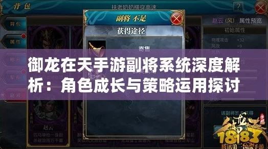 御龙在天手游深度攻略：副将快速升级与高效进阶方法全面分享