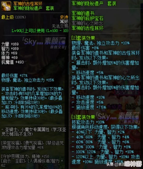 DNF军神套装选择指南：详细解析应优先选取哪个部位搭配