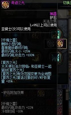 DNF游戏中守护恩赐技能详解及其最佳搭配策略