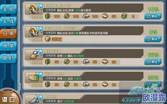 战舰少女全面攻略：每日任务大全及高效完成技巧指南
