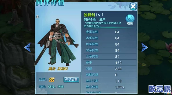 剑侠情缘手游A级同伴林海详细能力属性全解析与评测