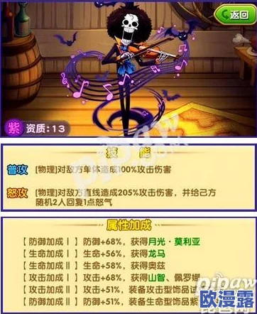 航海王强者之路:布鲁克全面解析,突破橙卡技能与属性介绍 航海王强者之路:布鲁克全面解析,突破橙卡技能与属性介绍